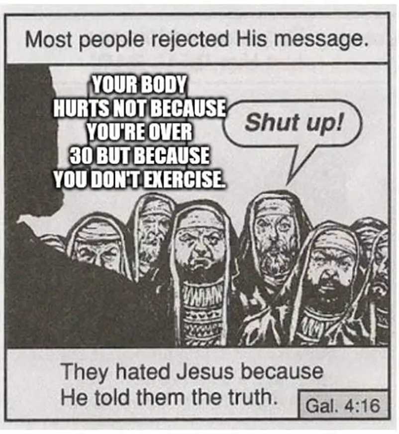 Meme about not excersicing
