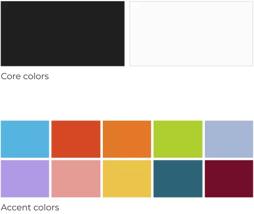 New core colors and accent colors