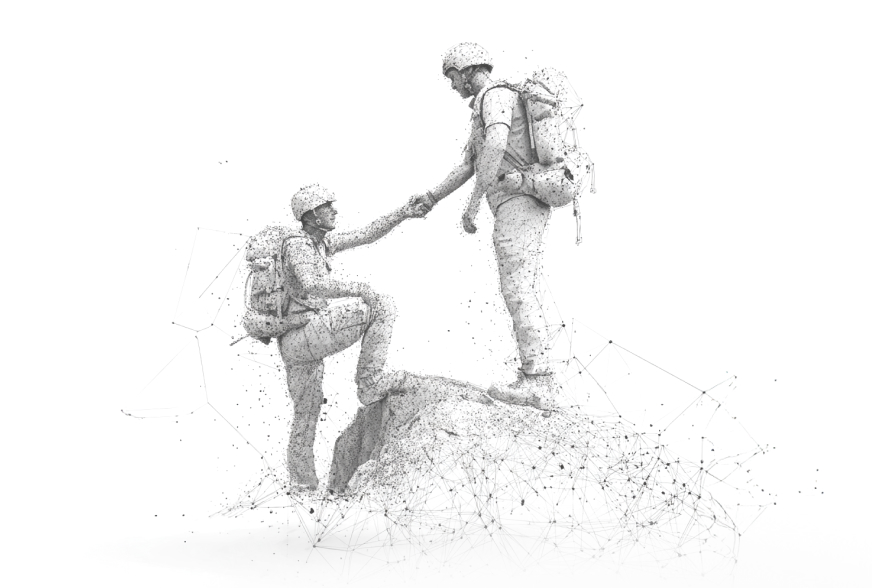 Two climbers roped together on the route