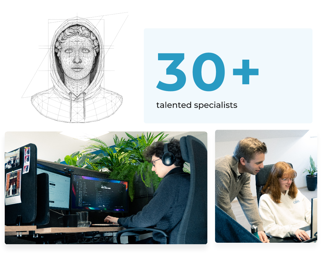 Rocksoft team collage — 30+ talented specialists