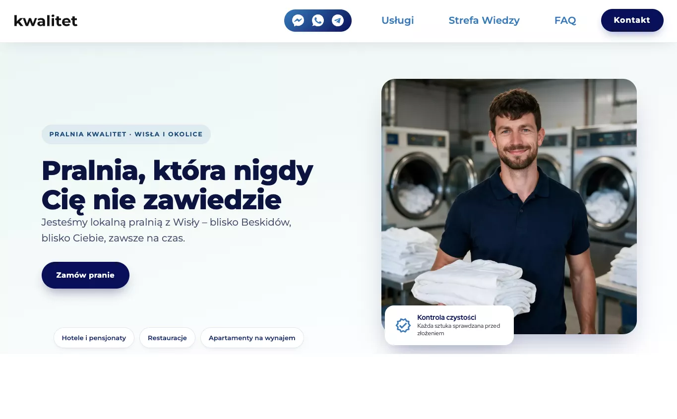 Kwalitet homepage hero on Astro + CMS, after the rebuild
