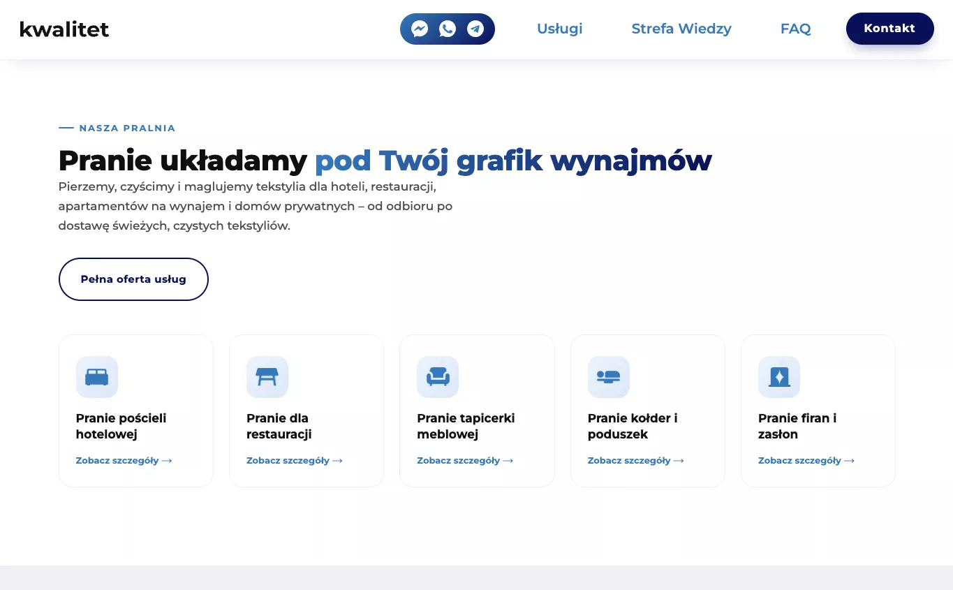 Kwalitet services section on Astro + CMS, after the rebuild