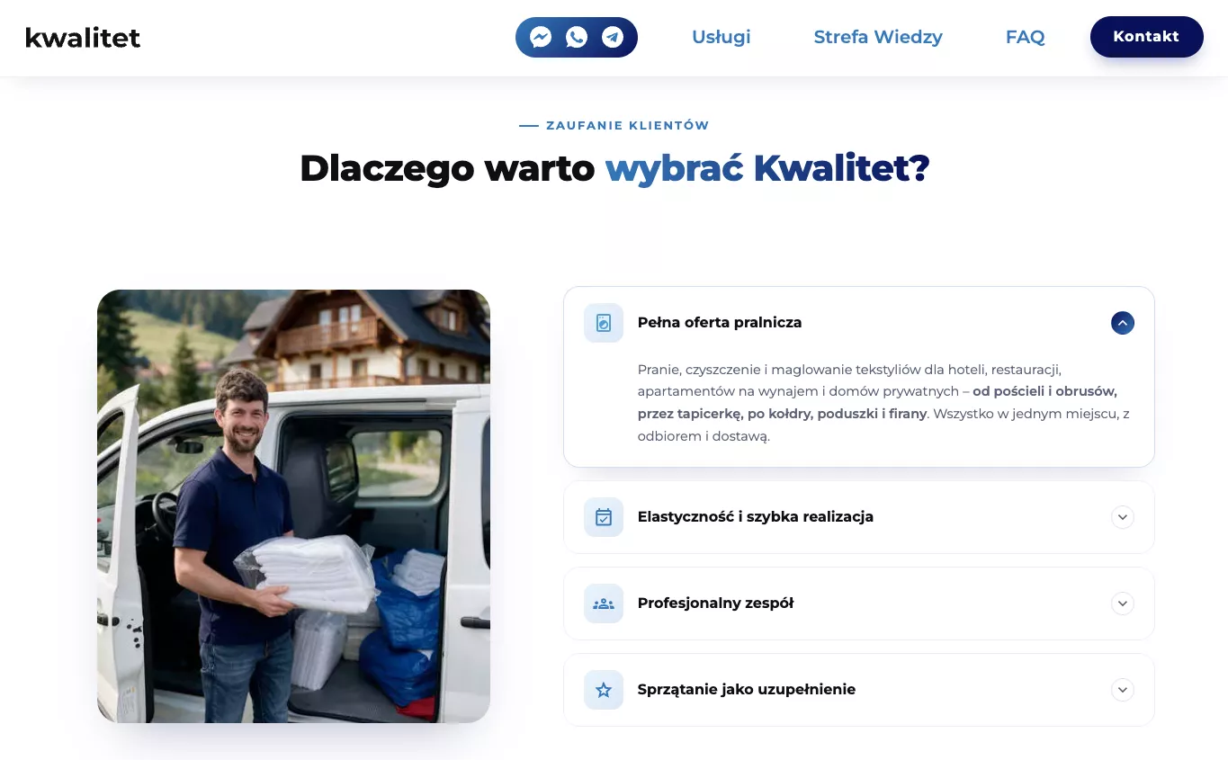 Kwalitet trust section on Astro + CMS, after the rebuild