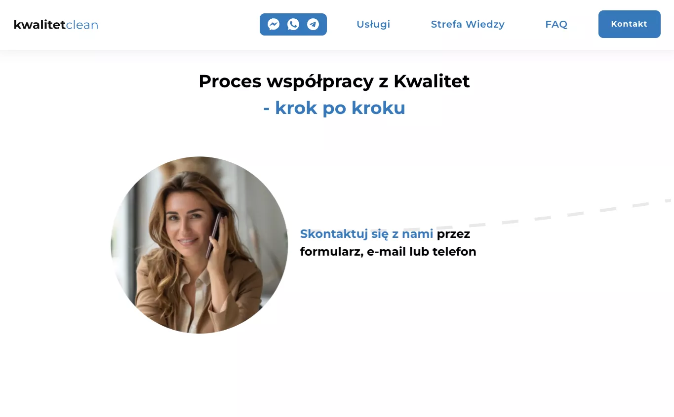 Kwalitet process section on Webflow, before the rebuild